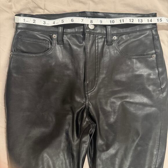 Veronica Beard Beverly Vegan Leather Skinny-Flare Black Pant Size 28 - Picture 10 of 13